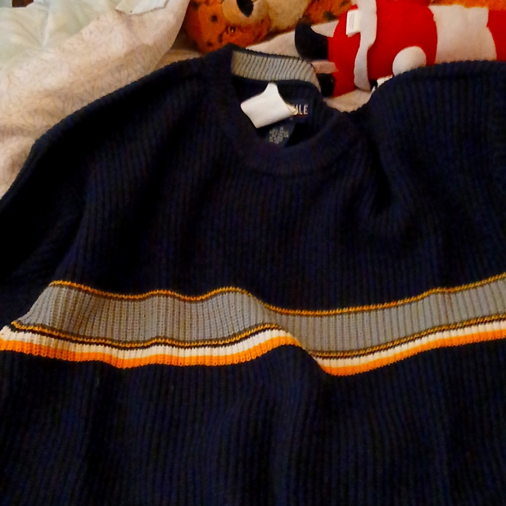 Mens sweater  blue  yellow gray  rugby style xl  aeropastale